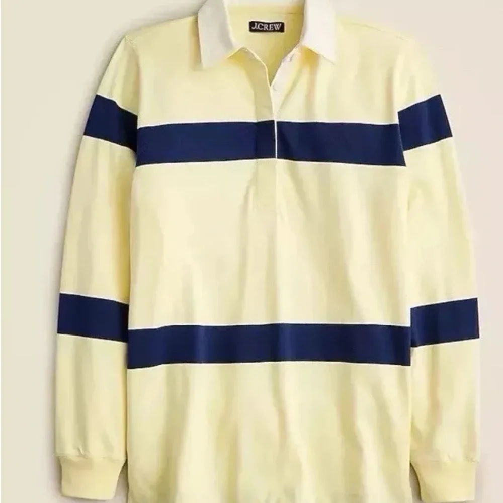 Jcrew Relaxed rugby T-shirt jersey Size XS CC993 navy and yellow